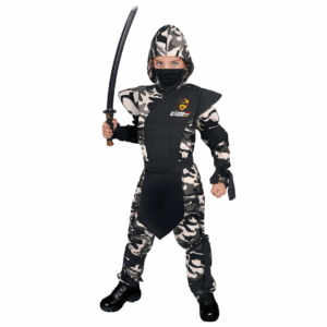 Disfraz de Gi Joe ninja para niño con enterizo camuflado, gorro y cubre boca