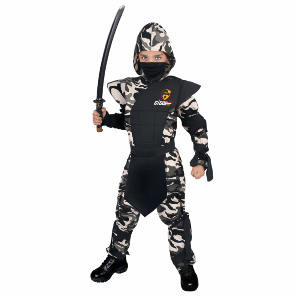 Disfraz de Gi Joe ninja para niño con enterizo camuflado, gorro y cubre boca
