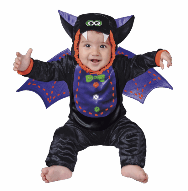 Disfraz de murciélago bebé, enterizo con alas y gorro para Halloween