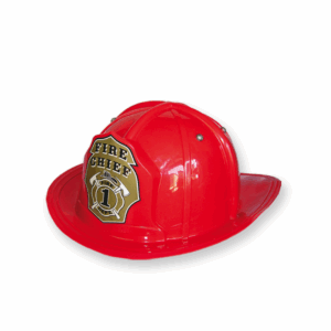 Casco de Bombero Rojo para adulto con emblema "FIRE CHIEF" y número 1, accesorio para disfraz