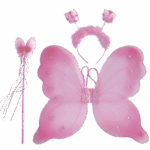 alas hada rosa, set disfraz mariposa, cetro mariposa, vincha antenas, glitter, disfraz infantil, Disfraces Carnavalito, accesorio princesa, alas brillantes, set de fantasía