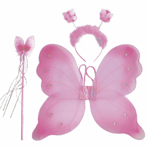alas hada rosa, set disfraz mariposa, cetro mariposa, vincha antenas, glitter, disfraz infantil, Disfraces Carnavalito, accesorio princesa, alas brillantes, set de fantasía