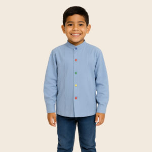 Camisa Linen Look Azul