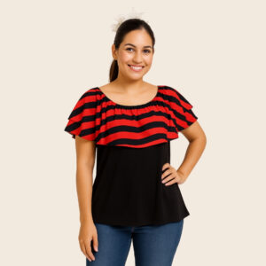Camisa Raya Negro-Rojo