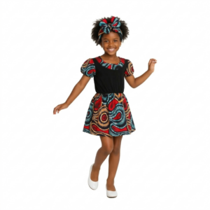 Vestido de Manga Corta para Niña | Estampado Vibrante