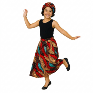 Conjunto de Blusa y Falda para Niña | Estampado colorido