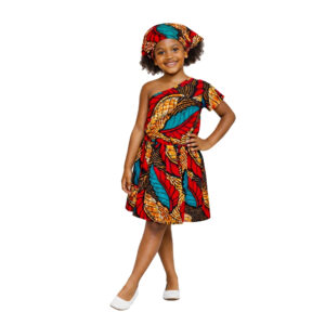 Vestido de Manga Corta para Niña | Estampado Geométrico