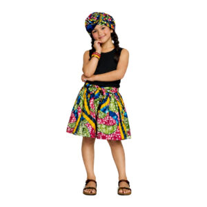 Conjunto de Blusa y Falda para Niña | Estampado colorido